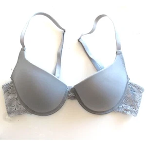 Shein Bra Push up Underwire Lace Wings Adjustable Pastel Blue Sz 75B - Picture 1 of 4