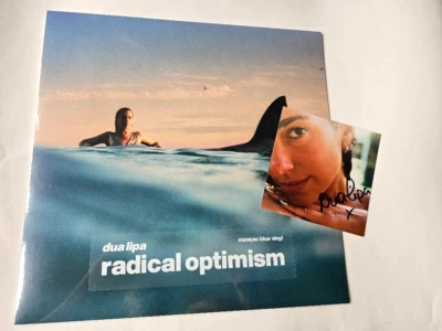 DUA LIPA - RADICAL OPTIMISM - CURACAO BLUE VINYL ALBUM & SIGNED PRINT- SEALED - Image 1 of 4