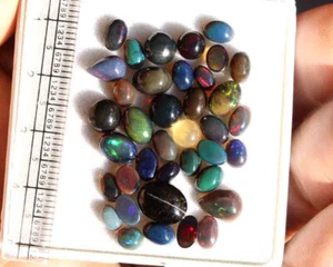 15.70 Ct 38 Pic Fire Opal Cab Stone Natural Gemstone Ethiopian Black Opal Oval - Picture 1 of 3