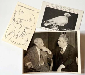 PICASSO Peuples PEACE Colombe J. Marinuello Pleyel Paris photo + 2 Docs 1949 - Picture 1 of 2