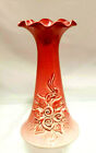 Jugendstil-Vase  mit Bayer gemarkt, Keramik  m.Blten gewellter Rand 16,5cm