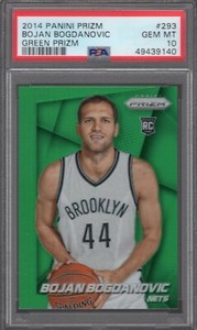 2014-15 BOJAN BOGDANOVIC PANINI PRIZM GREEN PRIZM RC PSA 10 #293 JAZZ STUD POP=3
