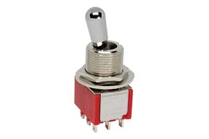 Large Guitar Ultra Toggle Switch 3PDT 3-Pole 2-way On-On - Chrome - Picture 1 of 3