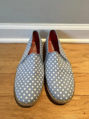 Alpargata de lunares blancos sin cordones Keds azul cielo parte inferior tejida talla 9 Foto 1 de 4