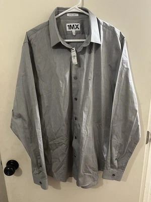 Express 1MX fitted gray button-down XL business casual new with tags Long Sleeve - Image 1 of 3