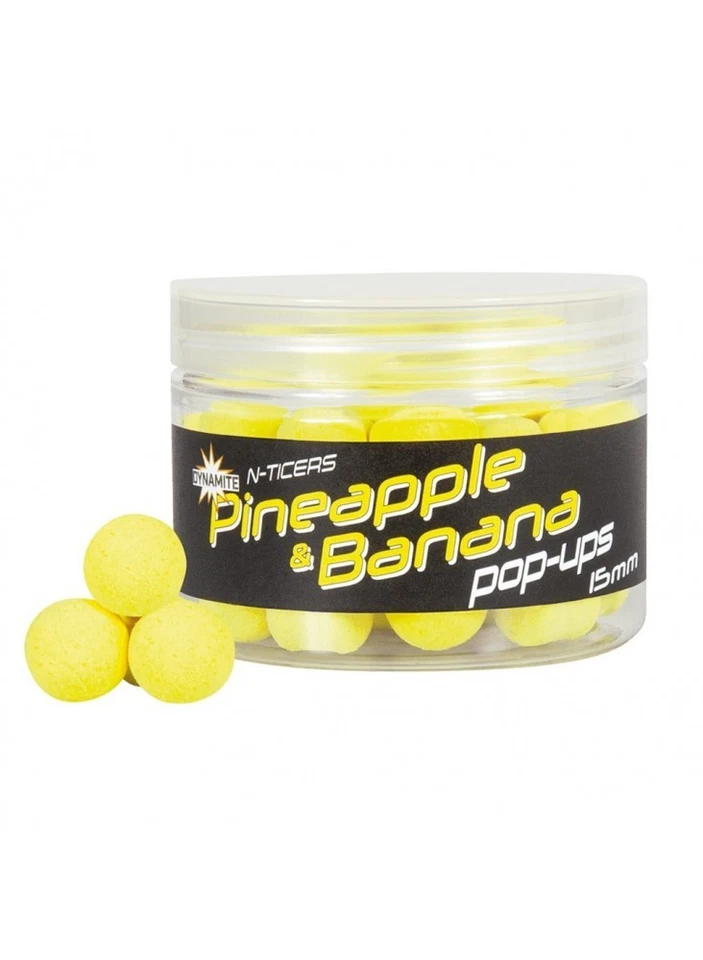 Dynamite Baits N-Ticers Fluro Pop-ups 15mm Ananas & Banane Karpfen - Bild 1 von 1