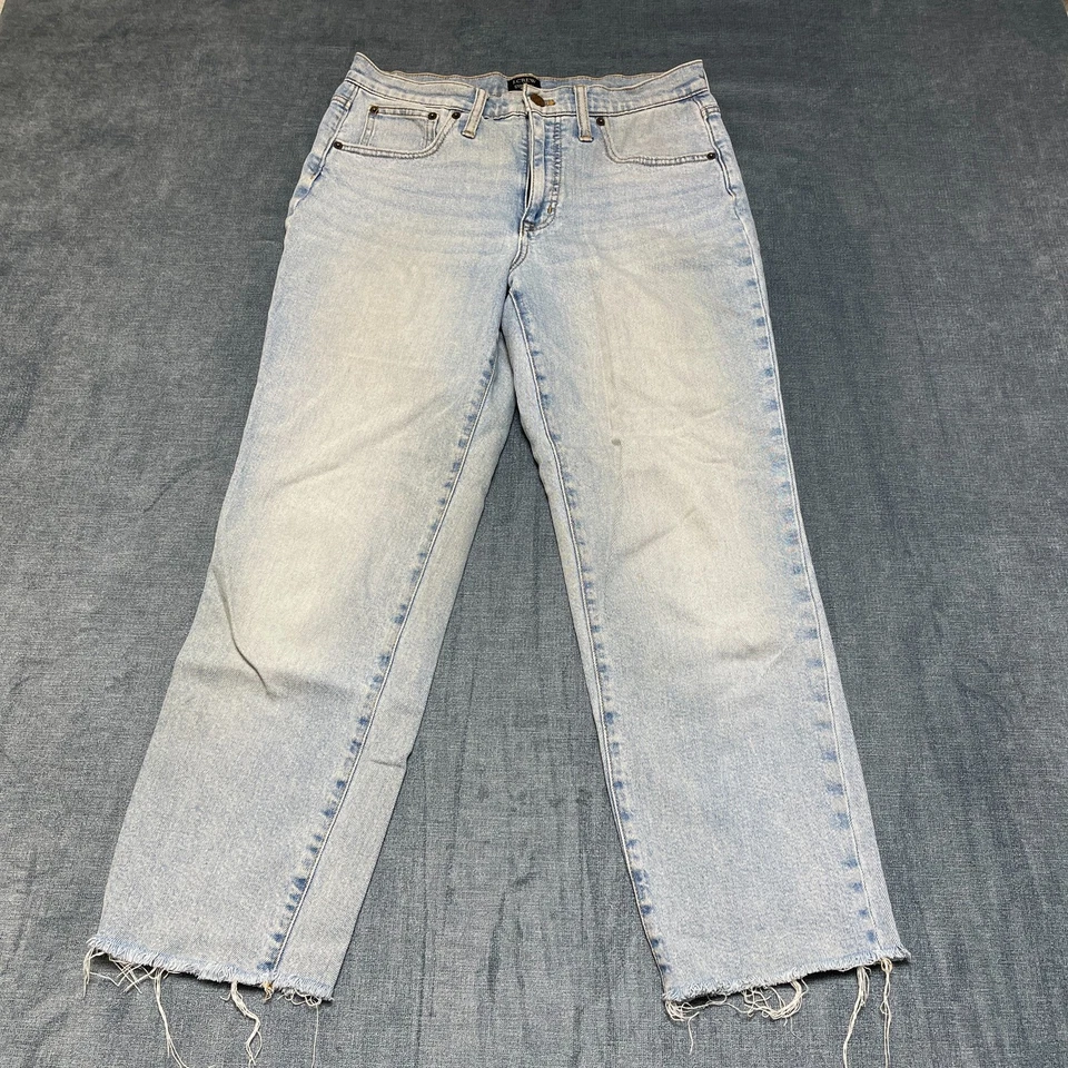 Re Imagined By J.Crew Jeans Womens 28x26 Blue Denim Essential Straight Raw Hem - Image 1 of 4