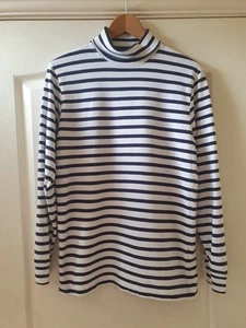 NOAH Black & White Sweatshirt XS Cotton Turtle Neck Top 36" Chest - Picture 1 of 8