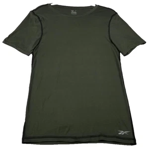 Reebok T Shirt Men's Small S Green Short Sleeve Crewneck Stretch Performance Gym - Picture 1 of 8