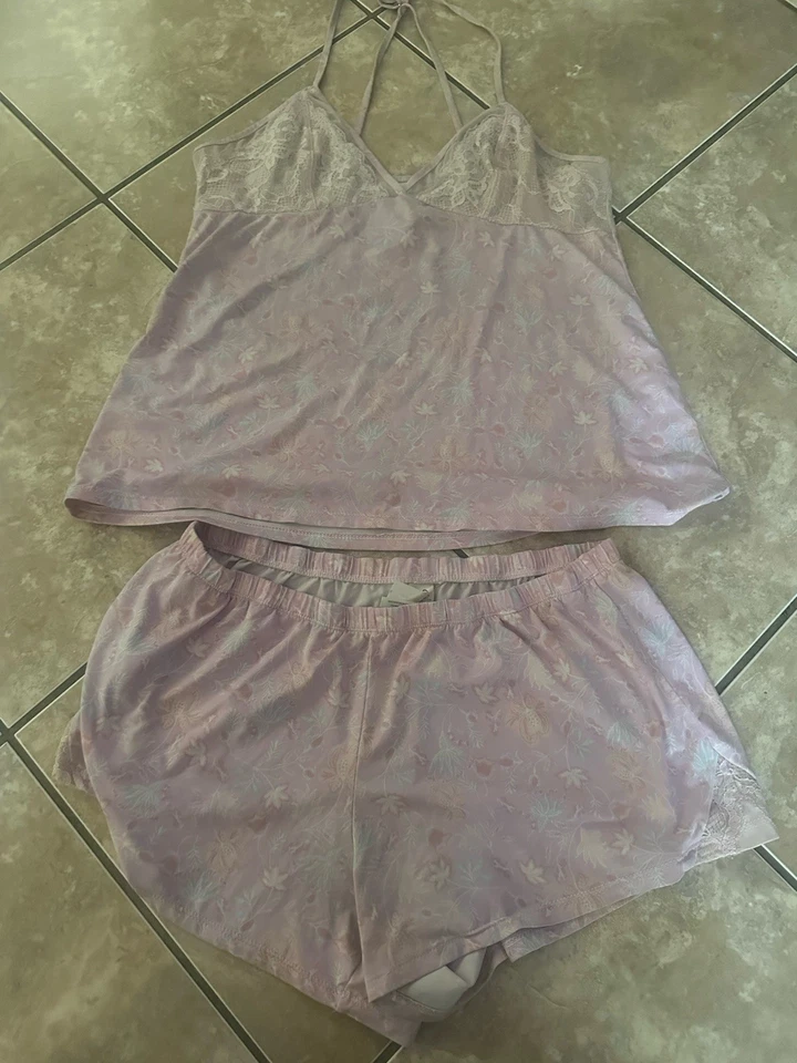 Jessica Simpson M Soft Printed PJ Set Sleepwear Floral Pink - Image 1 of 3