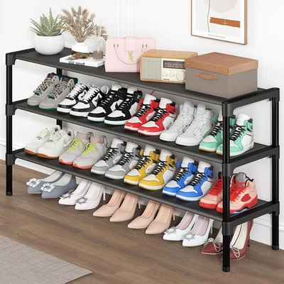 Long Shoe Rack 3 Tier Shoe Organizer Closet, Entryway, Garage - Stackable  - Image 1 of 4