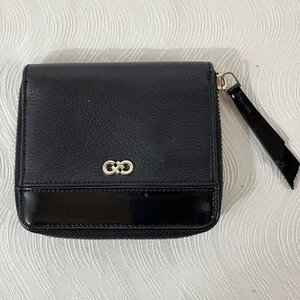 Cole Haan Women’s Black Small Wallet 5” x 3.5” Zip Around Fabric/Leather - Picture 1 of 6