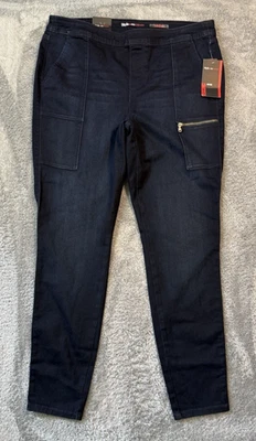 NUEVO CON ETIQUETAS Style & Co Mujer’s Jeggings L Negro Ajustado tiro medio Cremallera Acento Foto 1 de 4