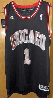 Camiseta ADIDAS NBA CHICAGO BULLS DERRICK ROSE #1 MASCULINA GG comprimento +2 (B44/6) - Imagem 1 de 4
