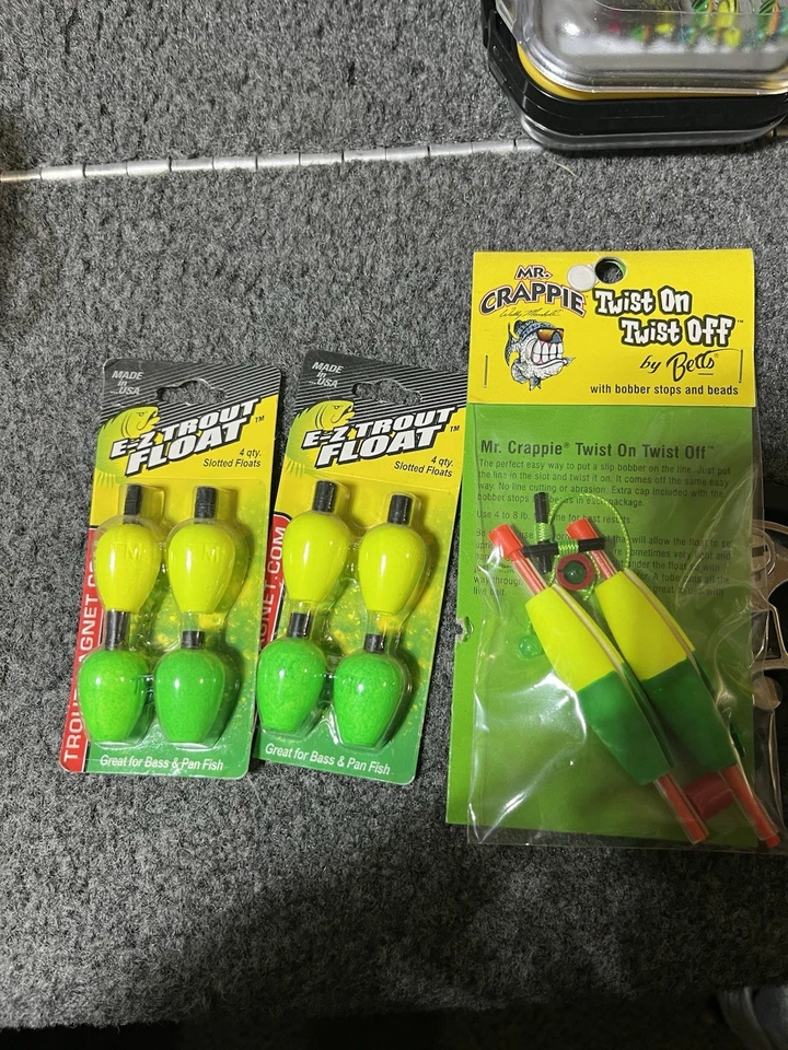 Лот рыболовных поплавков EZ форель поплавок, мистер краппи поплавок новый в упаковке - Изображение 1 из 3