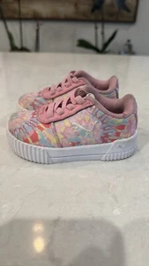 Puma Pink Floral Toddler Girl Slip On Sneakers Size 5C - Picture 1 of 7
