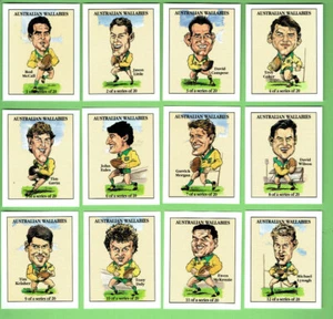#PP.    SET (20)  OF  AUSTRALIAN WALLABIES  RUGBY UNION  CHARACTER CARDS - Picture 1 of 4