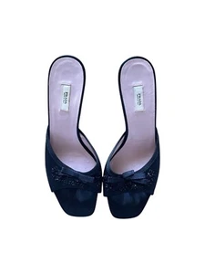 Prada kitten heels black color with cute bows and pearls, 36 - Picture 1 of 11