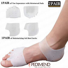 PEDIMEND Moisturizing Gel Heel Socks (2PC) & Toe Separator Metatarsal Pads (2PC)