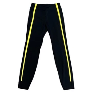 Zyia Leggings Mujer Talla 4 Negro Neón Amarillo Rayas Lujo Tiro Alto Ropa Activa - Imagen 1 de 8