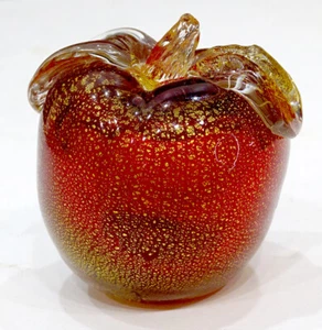 STUNNING! Vintage MURANO Art Glass APPLE Seguso Barbini MCM Fruit Paperweight - Picture 1 of 5