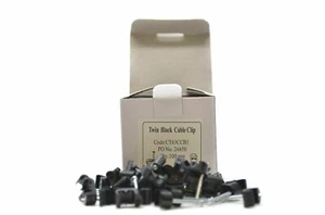 100 X Black Dual Shotgun Twin Coax Cable Clip For Sky + HD WF65 / CT63 D Clips - Picture 1 of 9