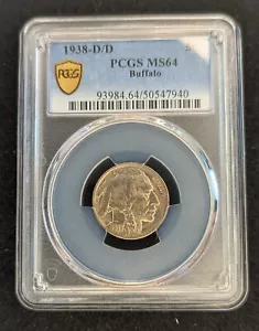 1938 D/D PCGS MS64 Buffalo Nickel 5c US Mint 1938-D/D MS-64 - Picture 1 of 3