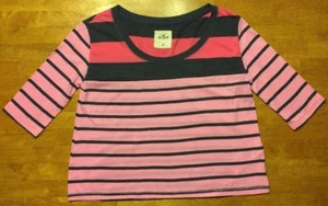 Hollister Women's Pink & Blue Striped 3/4 Sleeve Shirt / Blouse - Size: XS - Picture 1 of 12