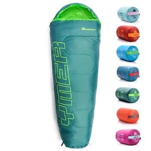 SLEEPING BAG Mummy Camping Kids Children Outdoor Garden Hiking Sleeping Bag YMER - Picture 1 of 33