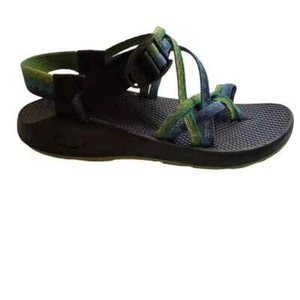 CHACO ZX/2 Vibram Women's Sz 7 Double Strap Toe Loop Green Blue Classic Hiking - Picture 1 of 9