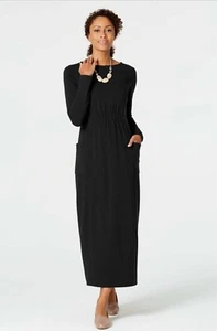 J.Jill ~ M ~ NEW Excellent Pure Jill Seamed Maxi Dress ~ Black ~ NWT - Picture 1 of 6