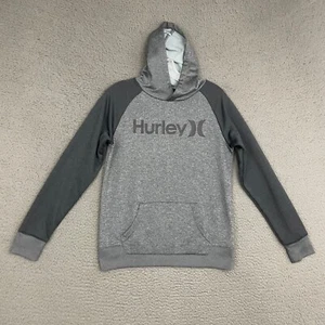 Hurley Hoodie Boys Large 14-16 Gray Spell Out Pullover Activewear Sports Skater - Picture 1 of 9