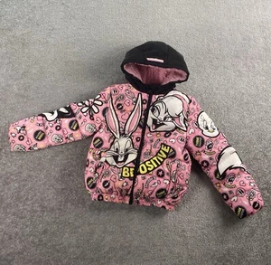 Members Only Jacket 6x Pink Puffer All Over Print Bugs Bunny Babs Looney Tunes - Picture 1 of 15