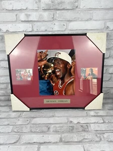 Michael Jordan Framed Photo Chicago Bulls 23 NBA Basketball w/2 Upper Deck Cards - Picture 1 of 2