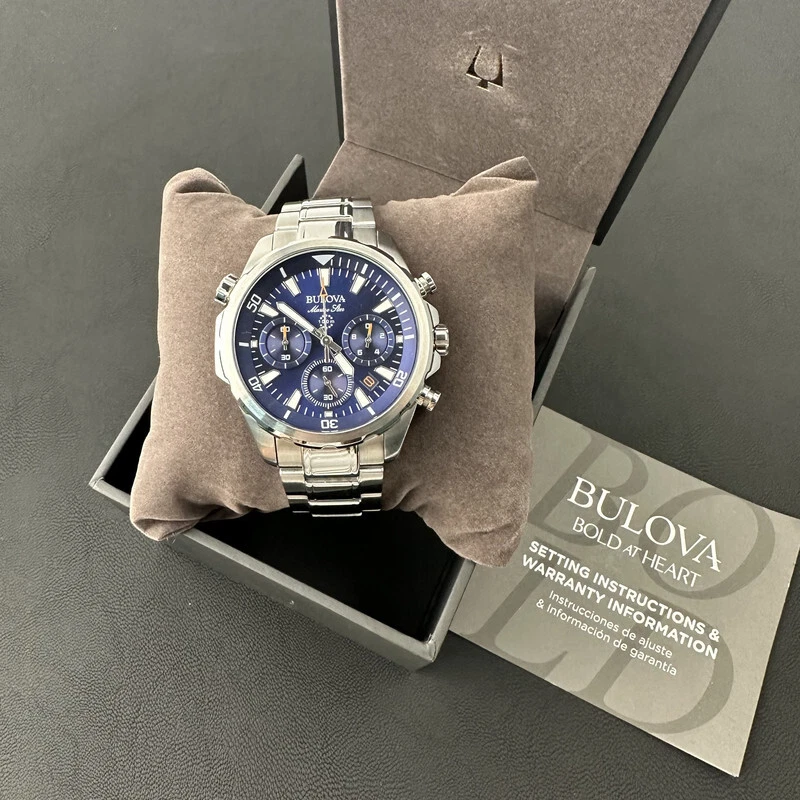 Bulova Marine Star/96B256 Cronógrafo Esfera Azul 6S20/Reloj de Cuarzo Suizo 43MM Foto 1 de 4