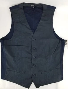 Alfani Men's V-Neck Vest S Small Night Shade Blue Floral Embroidered 16433NS436 - Picture 1 of 5