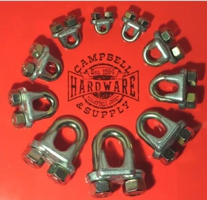 Wire Rope Clip 1/4" Drop Forged Hot Dip Galvanized Cable Clip, 25 Pieces - Picture 1 of 8