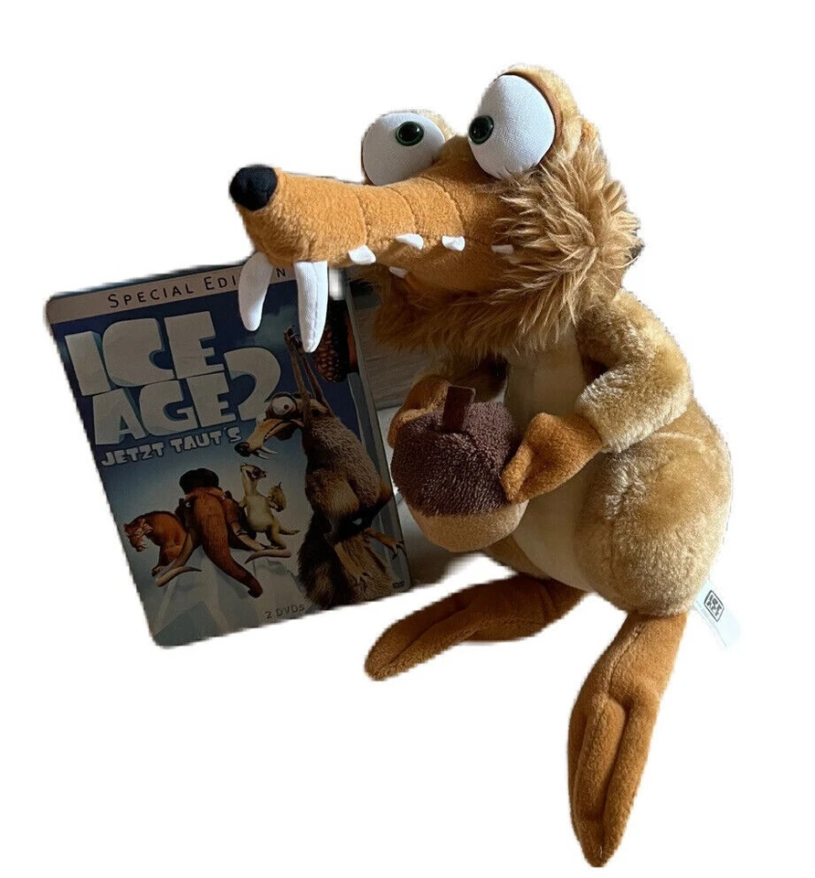 Ice Age Scrat Plüsch Eichhörnchen Stofftier Play by Play mit Steelbook Dvd - Bild 1 von 4