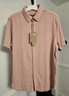 PJ PAUL JONES Men's Size Small Casual Short Sleeve Knit Textured Shirt. New.  - Image 1 of 4