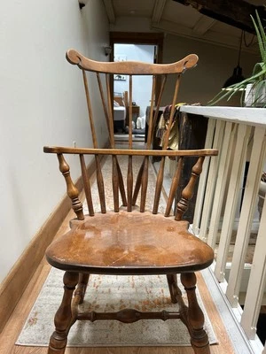 Solid Maple Windsor Dining Chairs (2) - Image 1 of 3