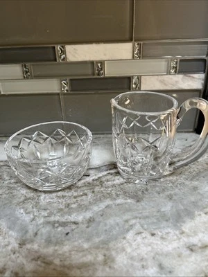 Waterford Crystal Lismore Crema y Azúcar Cuenco Abierto CONJUNTO Firmado Foto 1 de 4