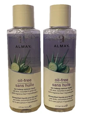 Almay líquido desmaquillante de ojos sin aceite con aloe, pepino y té verde, paquete de 2 Foto 1 de 4