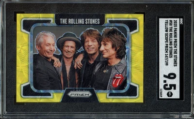 2025 Panini Prizm THE ROLLING STONES #58 Yellow Scope /199 SGC 9.5 - Image 1 of 2