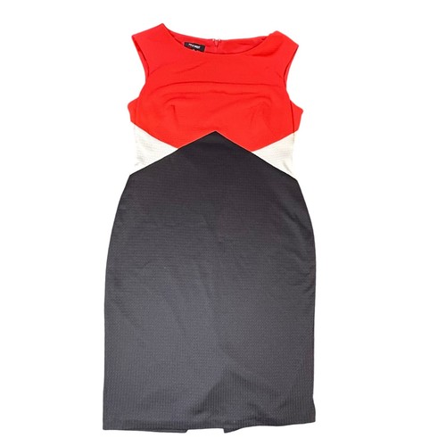 VETEMENTS Abito tubino Nine West color block senza maniche carriera lavoro rosso nero 12