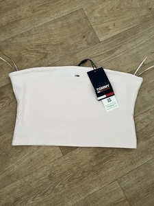 TOMMY HILFIGER BANDEAU BOOBTUBE TUBE TOP BABY POWDER PINK COLOUR MEDIUM M BNWT - Picture 1 of 3
