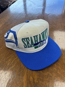 Vintage 90s Seattle Seahawks Sports Specialties Shadow Laser Snapback Hat - Bild 1 von 6