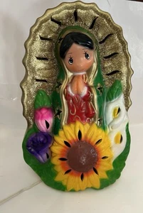 Our Lady Of Guadalupe Virgin Mary Figurine 13.5” X 8.5”, Lamp WORKS - Picture 1 of 8