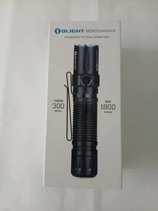 OLIGHT M2R PRO WARRIOR 1800 LUMENS TACTICAL 300M THROW TORCH BLACK-NEW/UNUSED - Picture 1 of 12