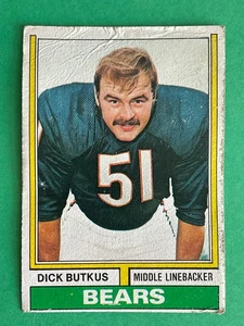 Dick Butkus 1974 Topps Football Card #230 - Chicago Bears Middle Linebacker - Picture 1 of 2