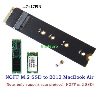 Scheda adattatore convertitore SSD SATA M.2 NGFF per Apple 2012 MacBook Air A1465 A1466 - Immagine 1 di 4